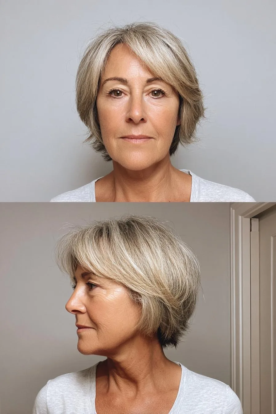 Soft Silver Blonde Bob