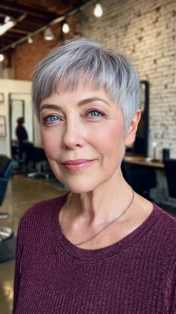Soft Silver Crop with Gentle Texturing