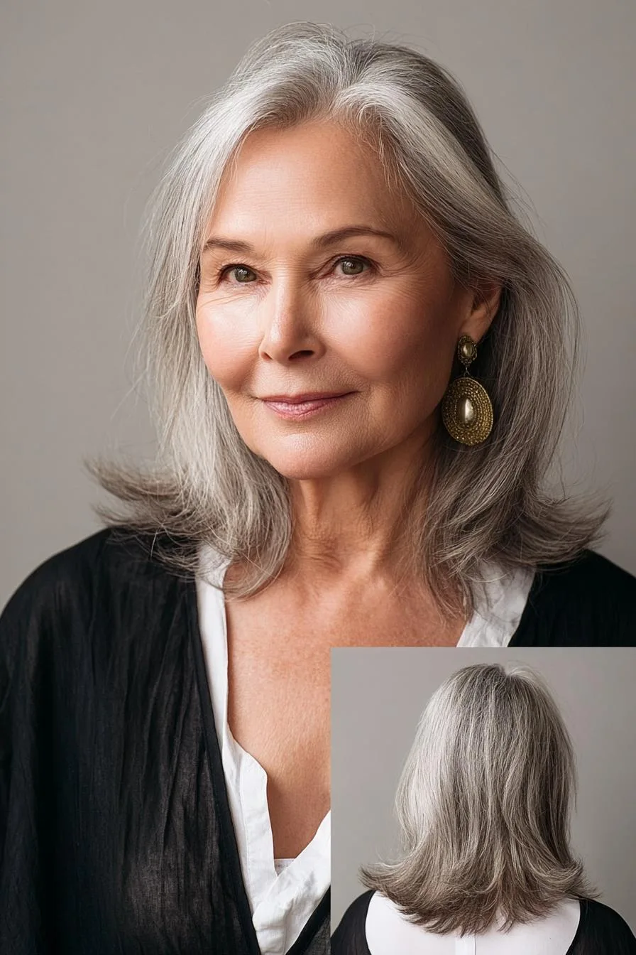 Soft Silver Layered Bob