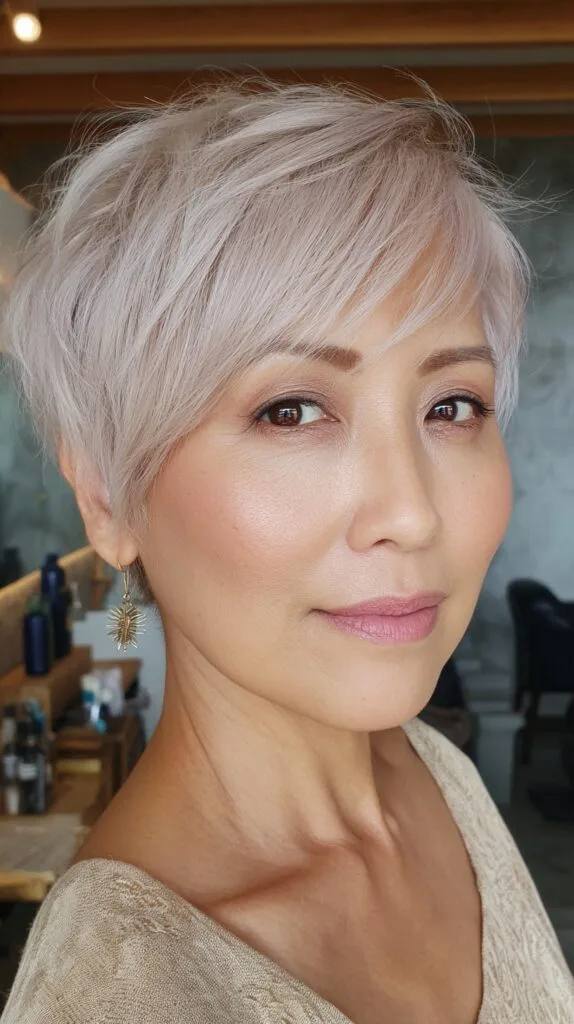 Soft Silver Pixie with Textured Layers