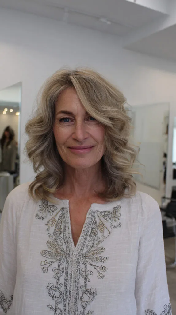 Soft Silver Waves with Gentle Curls