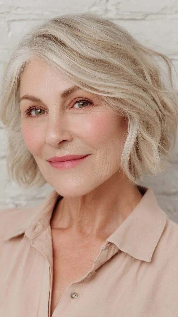 Soft Silver Waves with Textured Ends