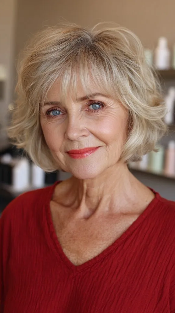 Soft Textured Bob for Graceful Aging