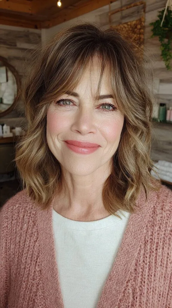 Soft Textured Lob with Face-Framing Layers