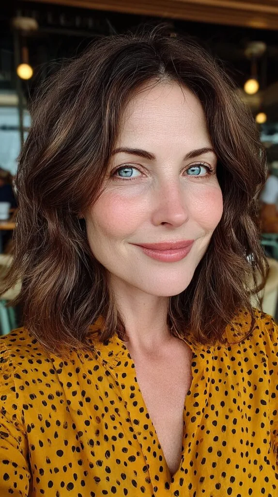 Soft Textured Lob with Natural Waves