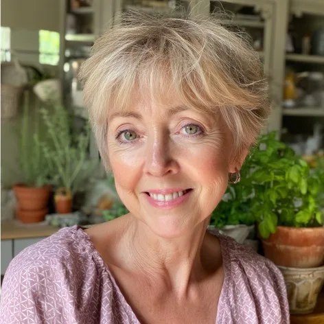 Soft Textured Pixie Cut with Subtle Highlights