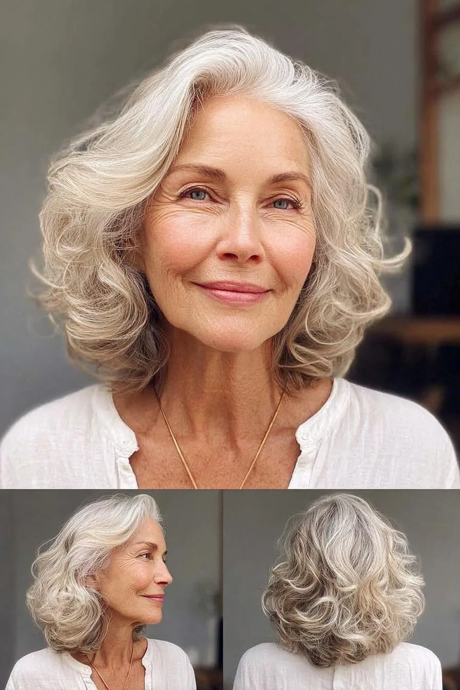 Soft Wavy Silver Bob