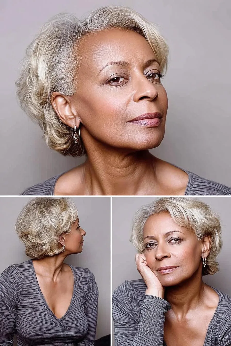 Soft Wavy Silver Bob