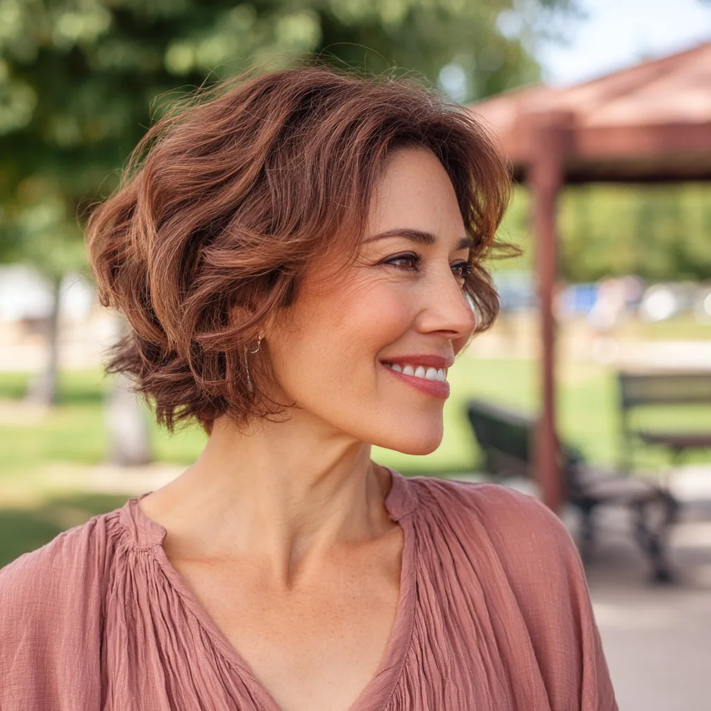 Softly Curled Bob with Textured Layers