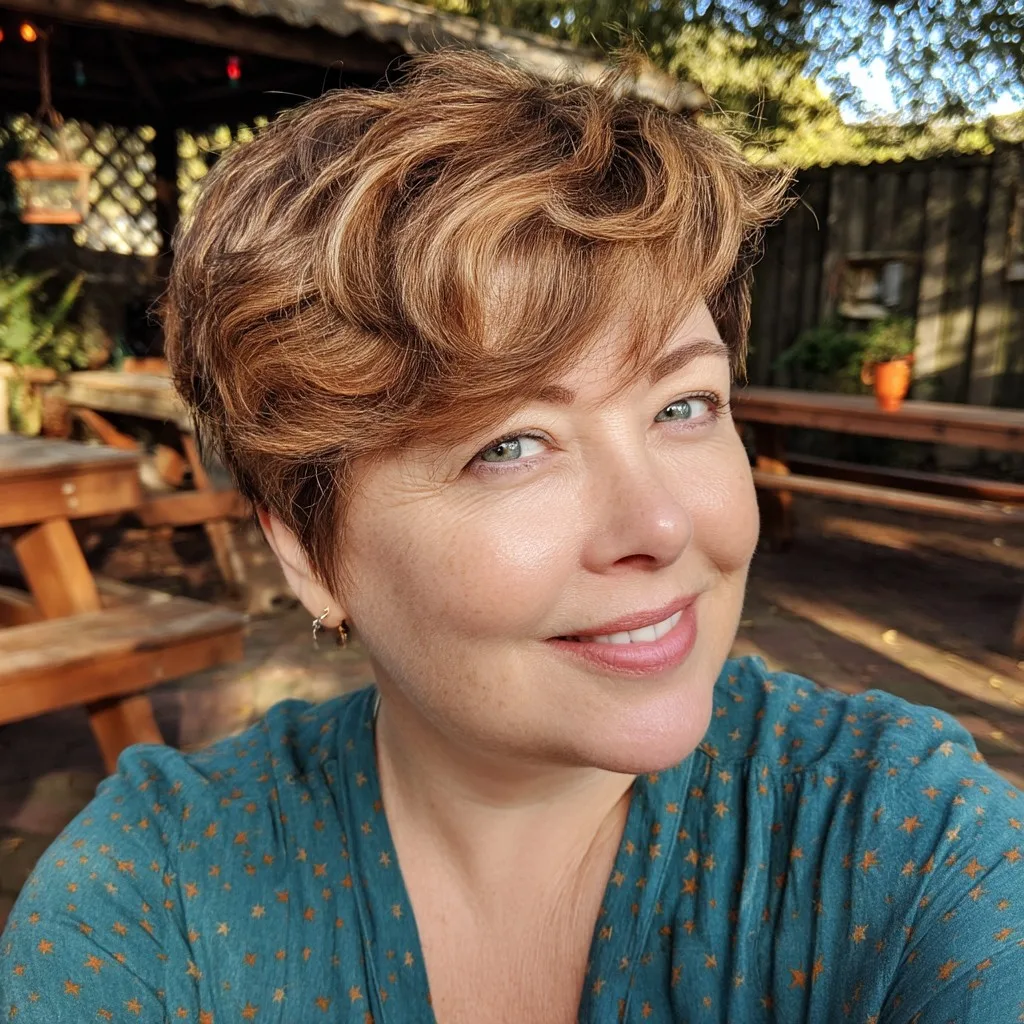 Softly Layered Asymmetrical Pixie with Gentle Waves