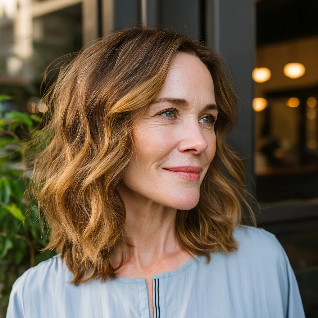 Softly Layered Beachy Waves with Subtle Highlights