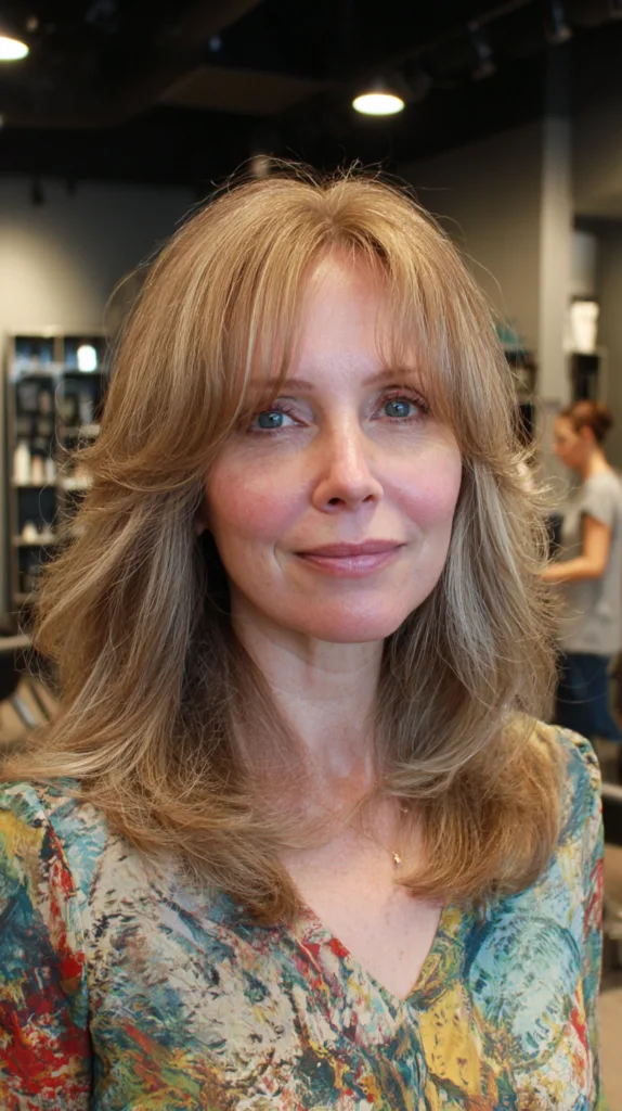 Softly Layered Cut with Gentle Curtain Bangs