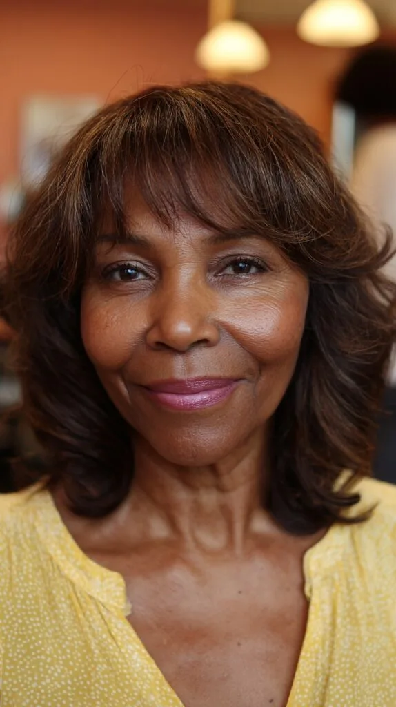 Softly Layered Cut with Gentle Face-Framing Bangs