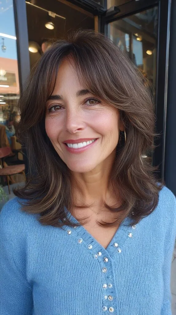 Softly Layered Medium Cut with Natural Highlights