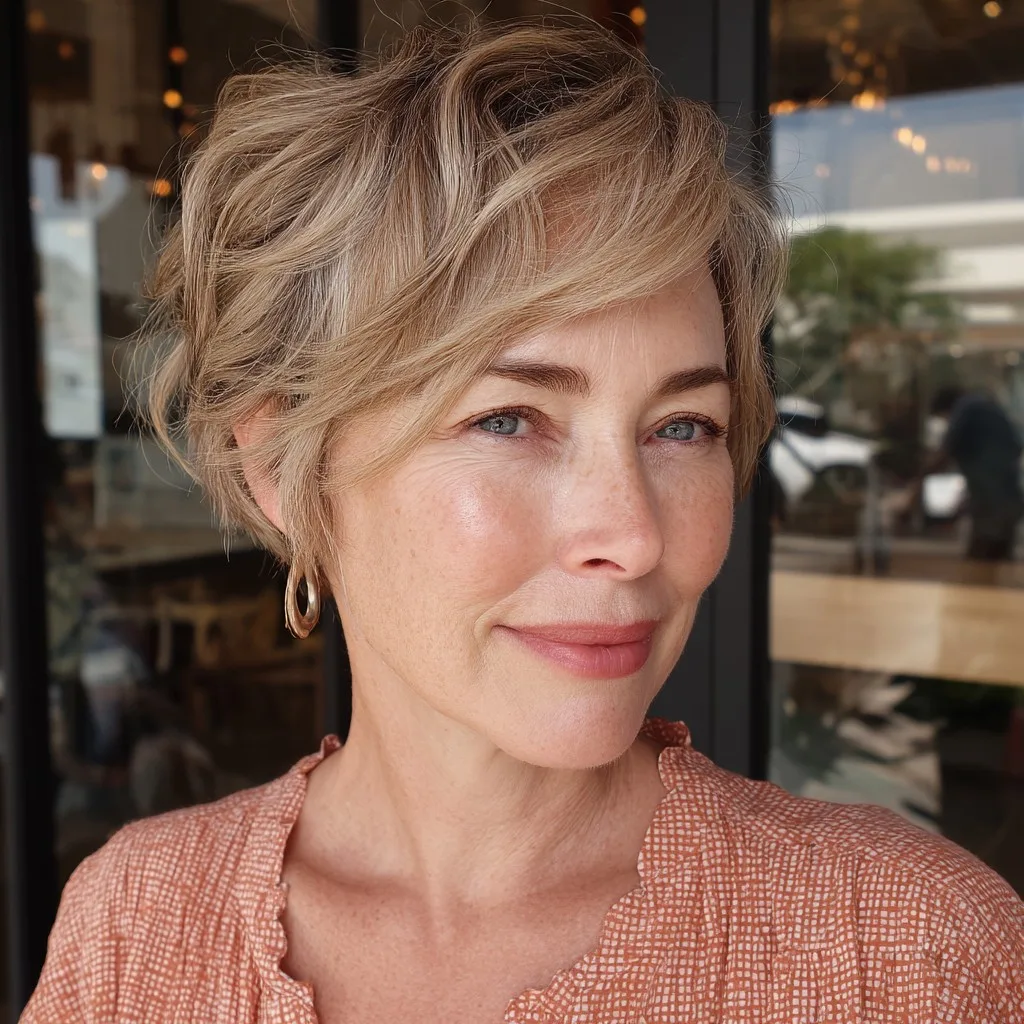 Softly Textured Asymmetrical Pixie with Light Layers