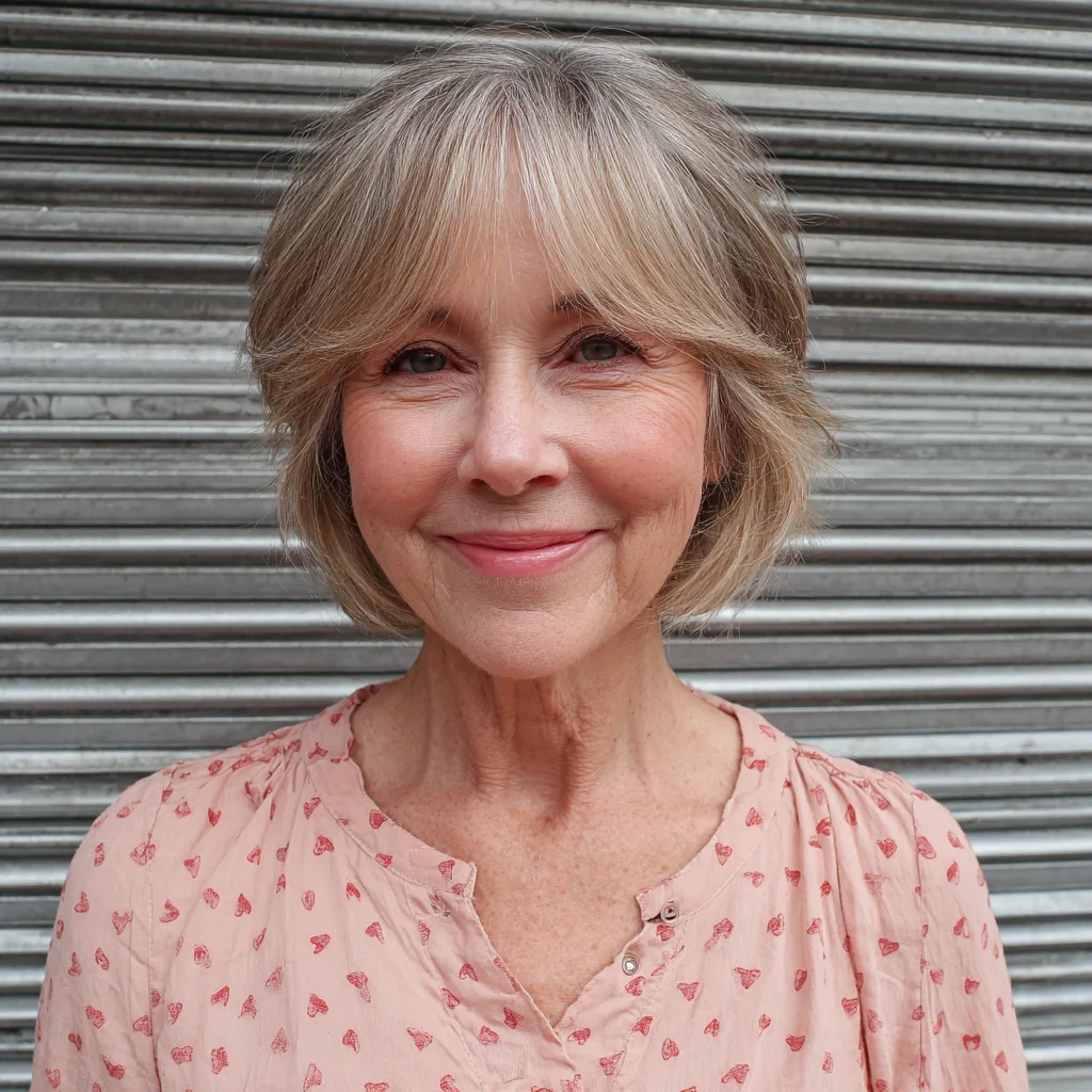 Softly Textured Bob with Light Bangs