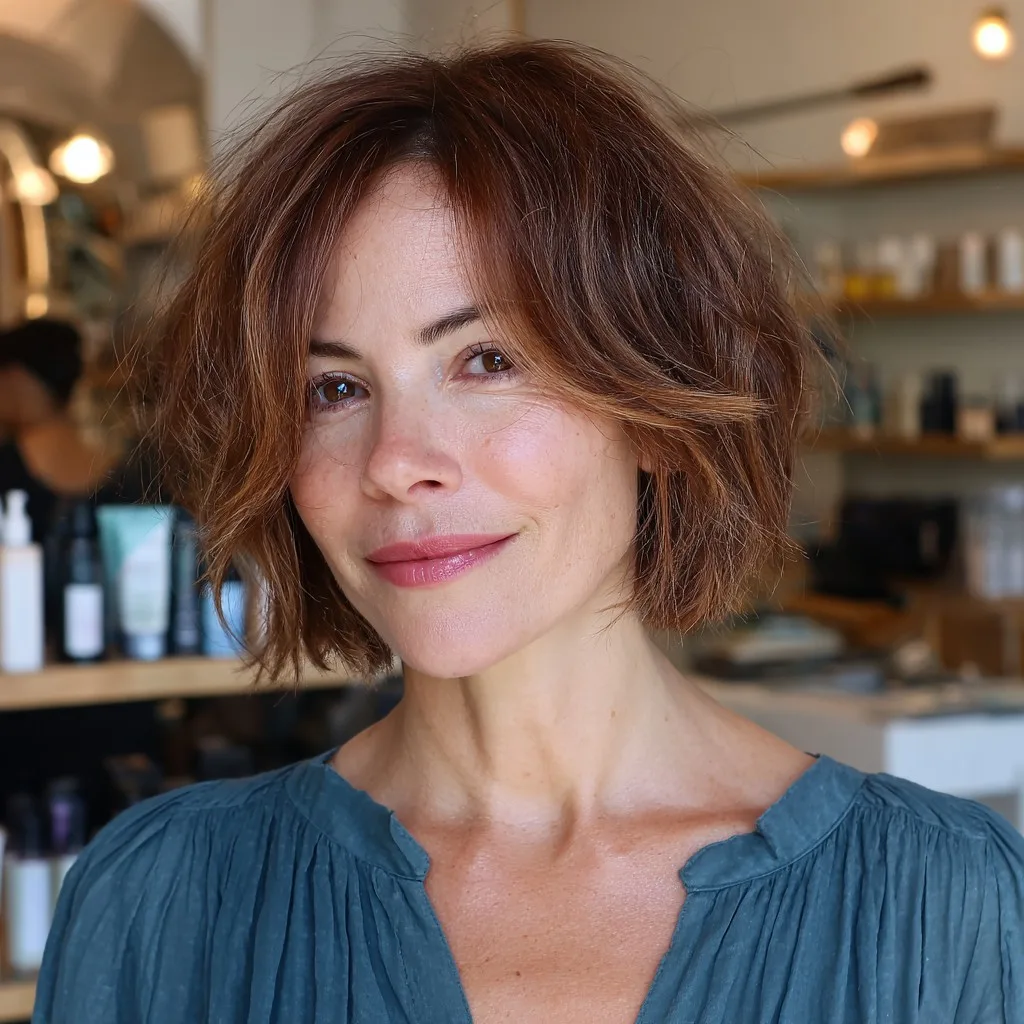 Softly Textured Bob with Natural Movement