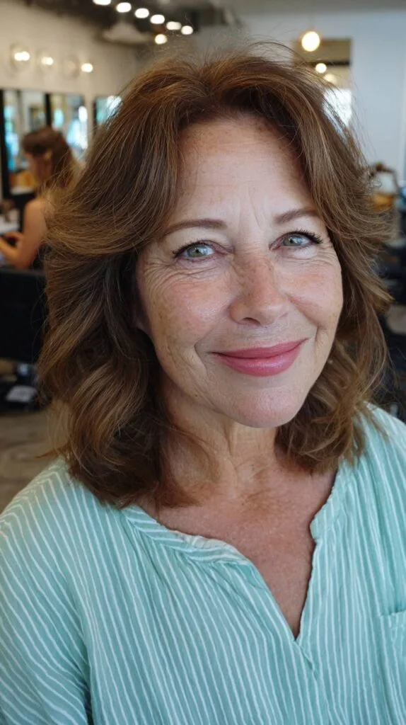 Softly Textured Medium Cut with Natural Waves