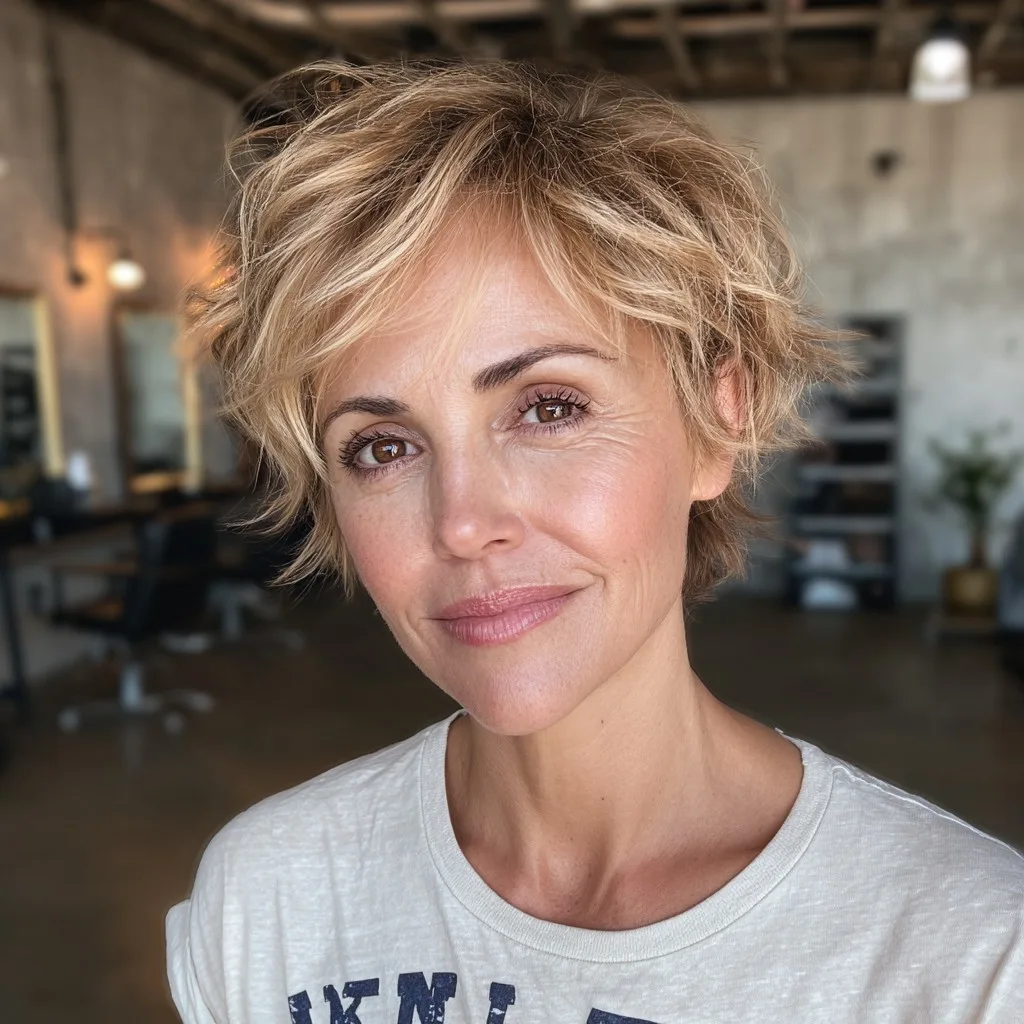 Softly Textured Touseled Pixie with Subtle Layers