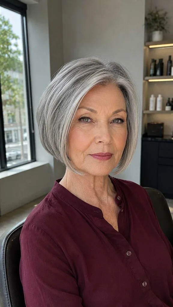 Steel Gray A-Line with Deep Side Part