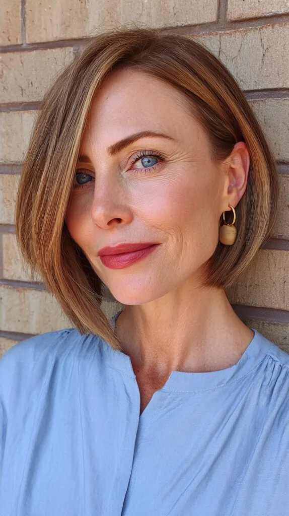 Stylish A-Line Bob with Subtle Side Sweep