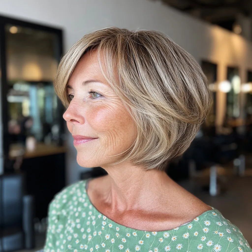 Stylish Bronde Bob with Subtle Layers