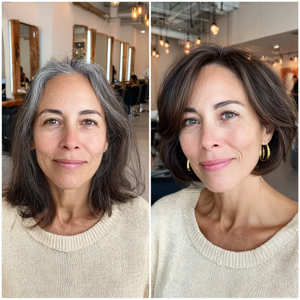 Stylish Dark Brown Textured Bob with Subtle Movement