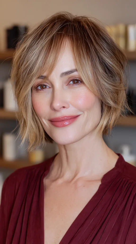 Stylish Frayed Bob with Soft Textured Layers