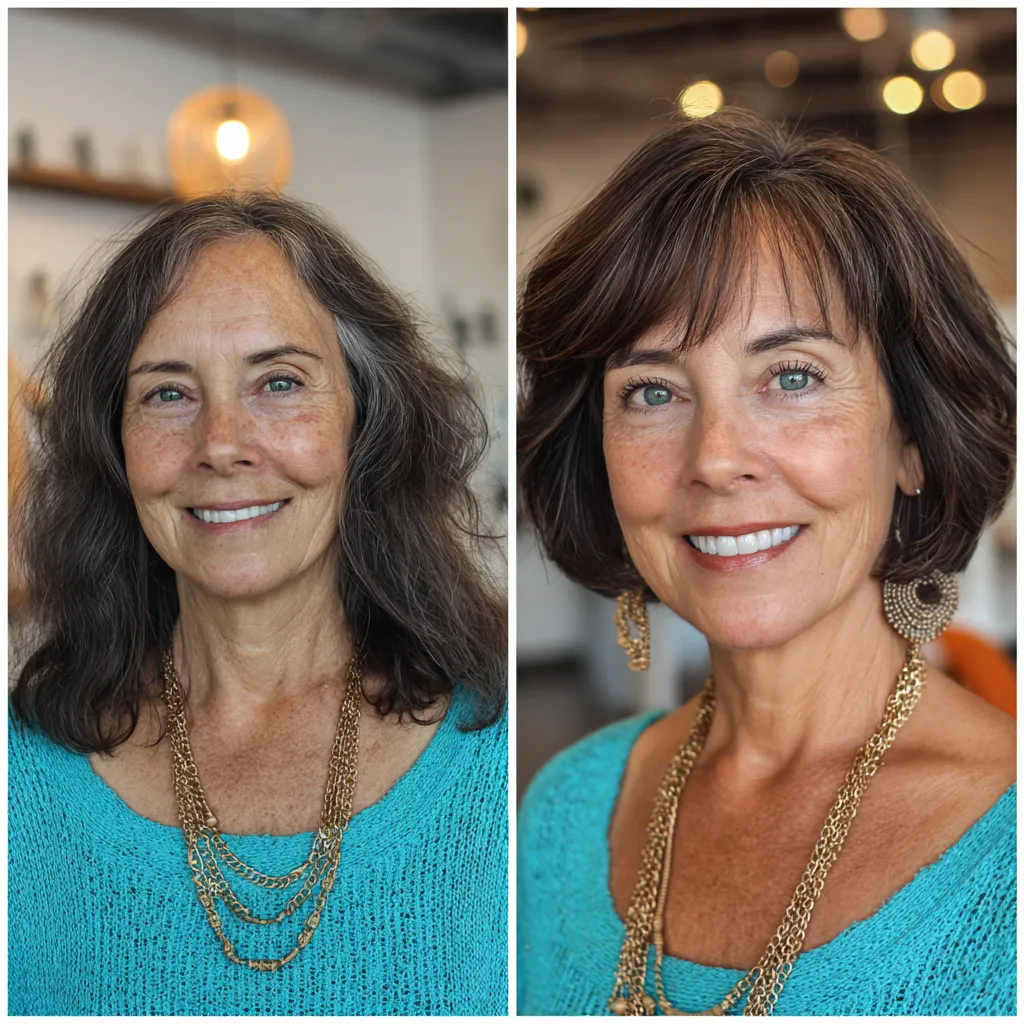 Stylish Layered Bob with Soft, Light Bangs