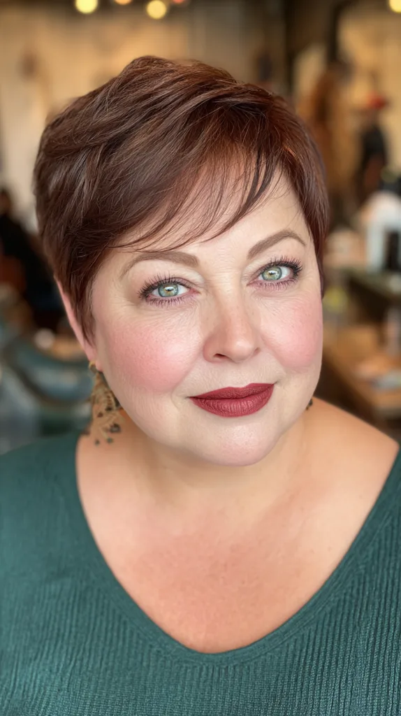 Stylish Short Copper Pixie with Subtle Textured Layers
