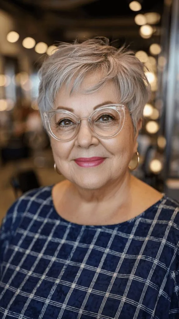 Stylish Silver Pixie Cut with Textured Layers
