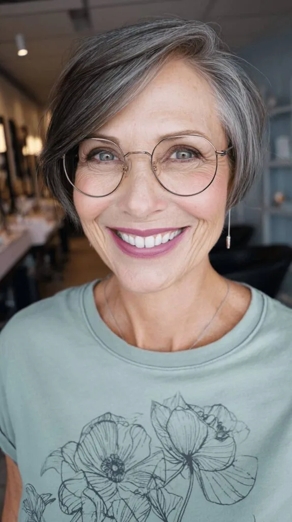Stylish Silvery Textured Bob with Subtle Layers
