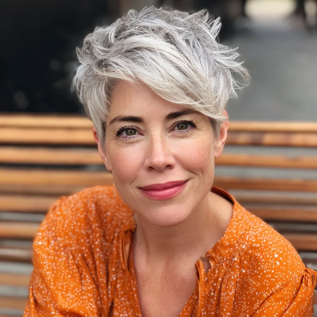 Stylish Textured Asymmetrical Pixie with Lush Layers