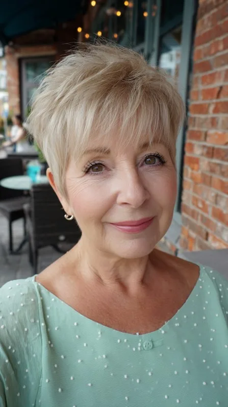 Stylish Textured Blonde Pixie Cut with Soft Volume