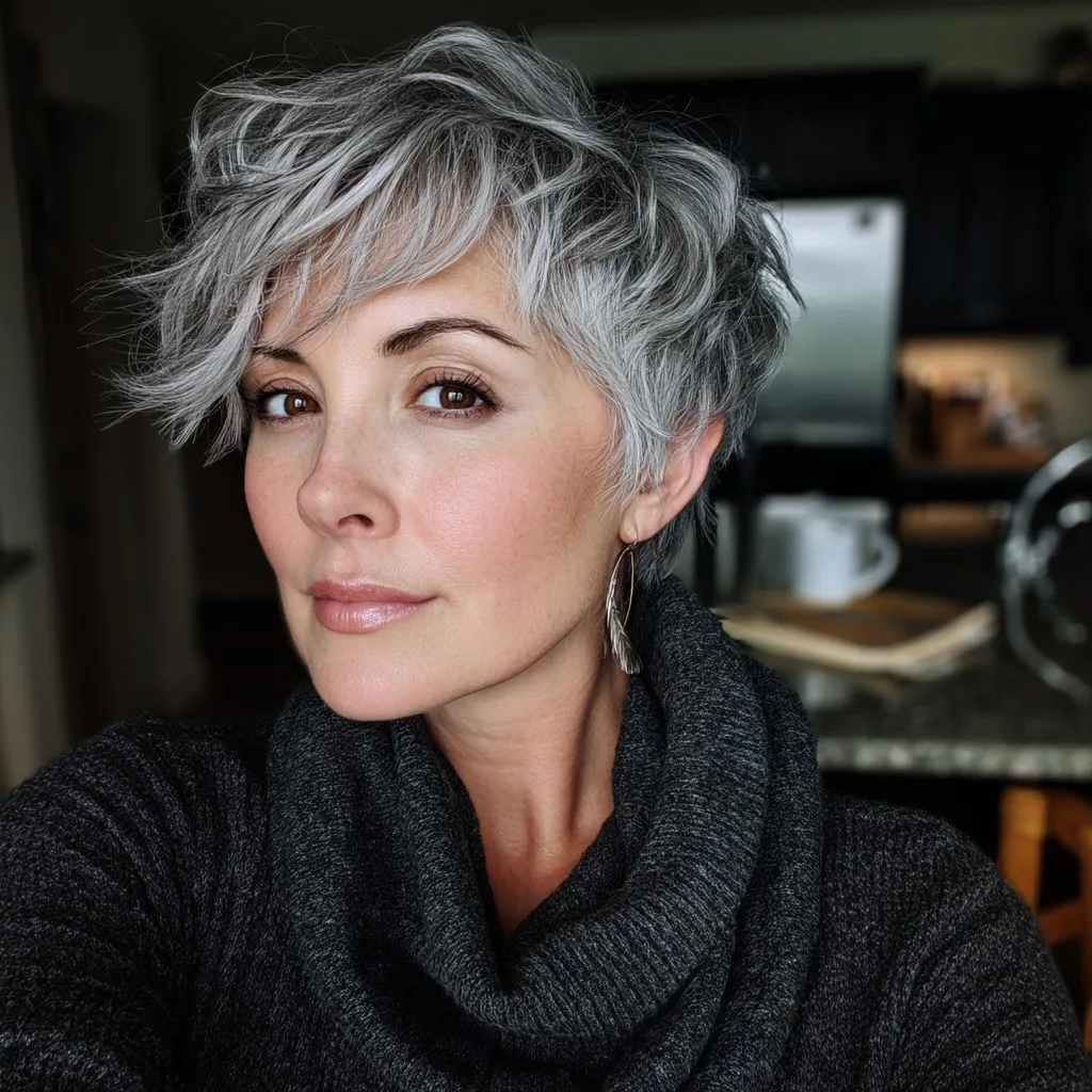 Stylish Textured Pixie Cut with Soft Waves