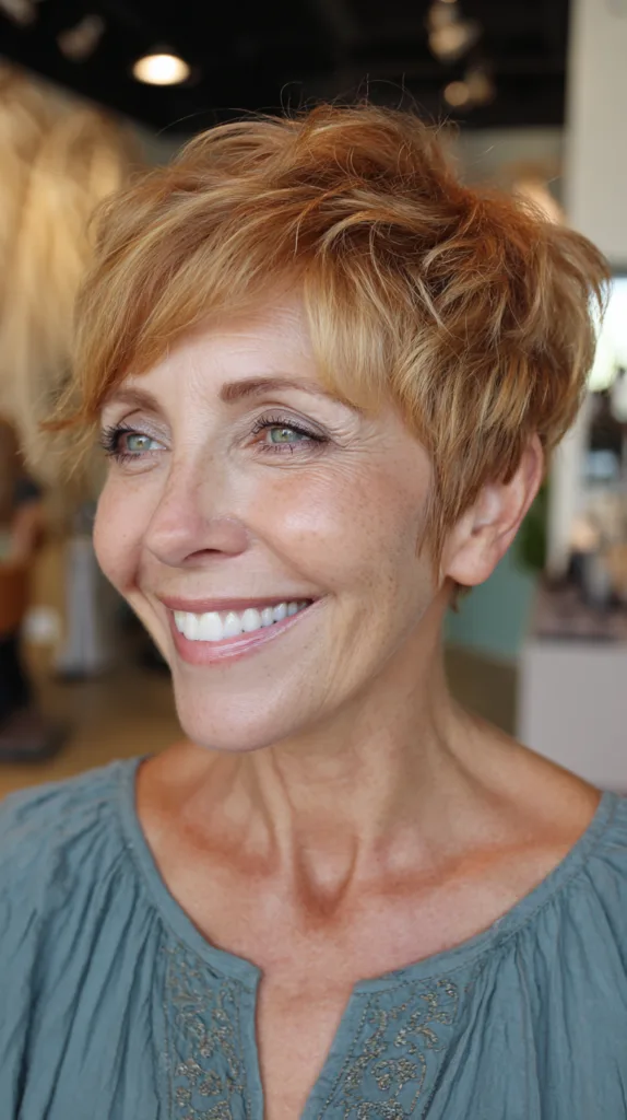 Stylish Textured Pixie with Soft Face Framing