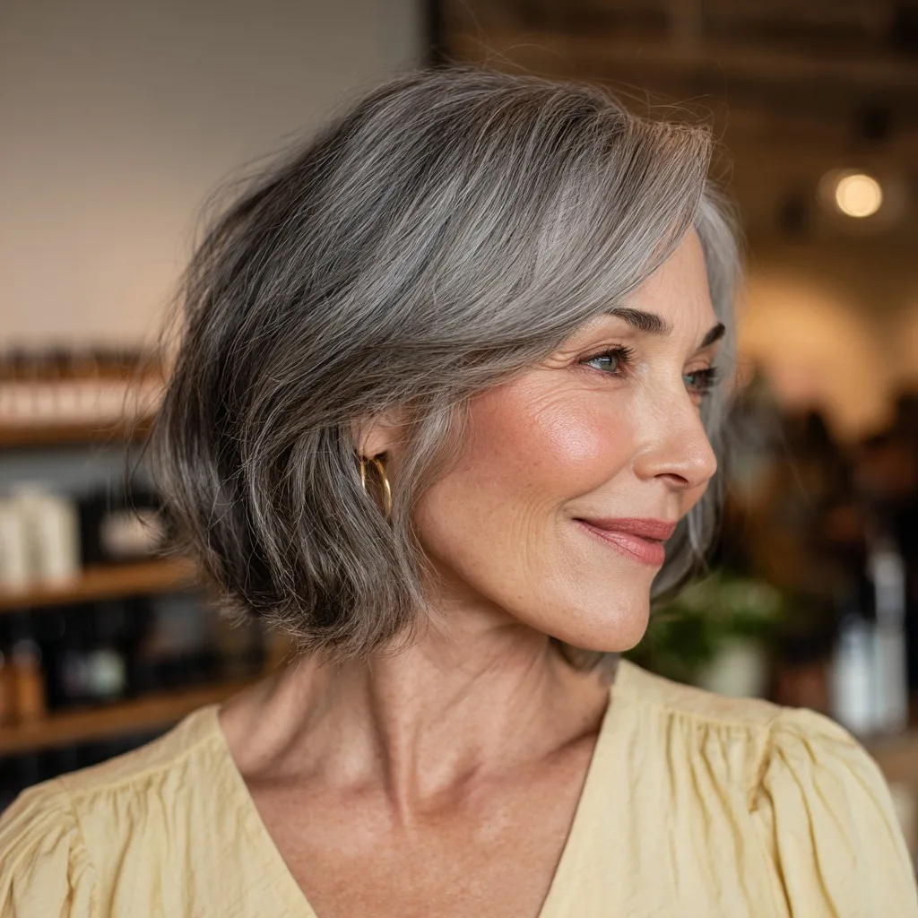 Stylish Wavy Lob with Subtle Layers