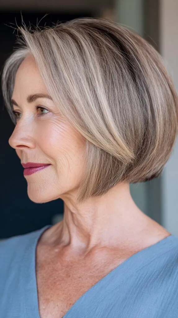 Subtle Dimensional Silver Bob for a Timeless Look