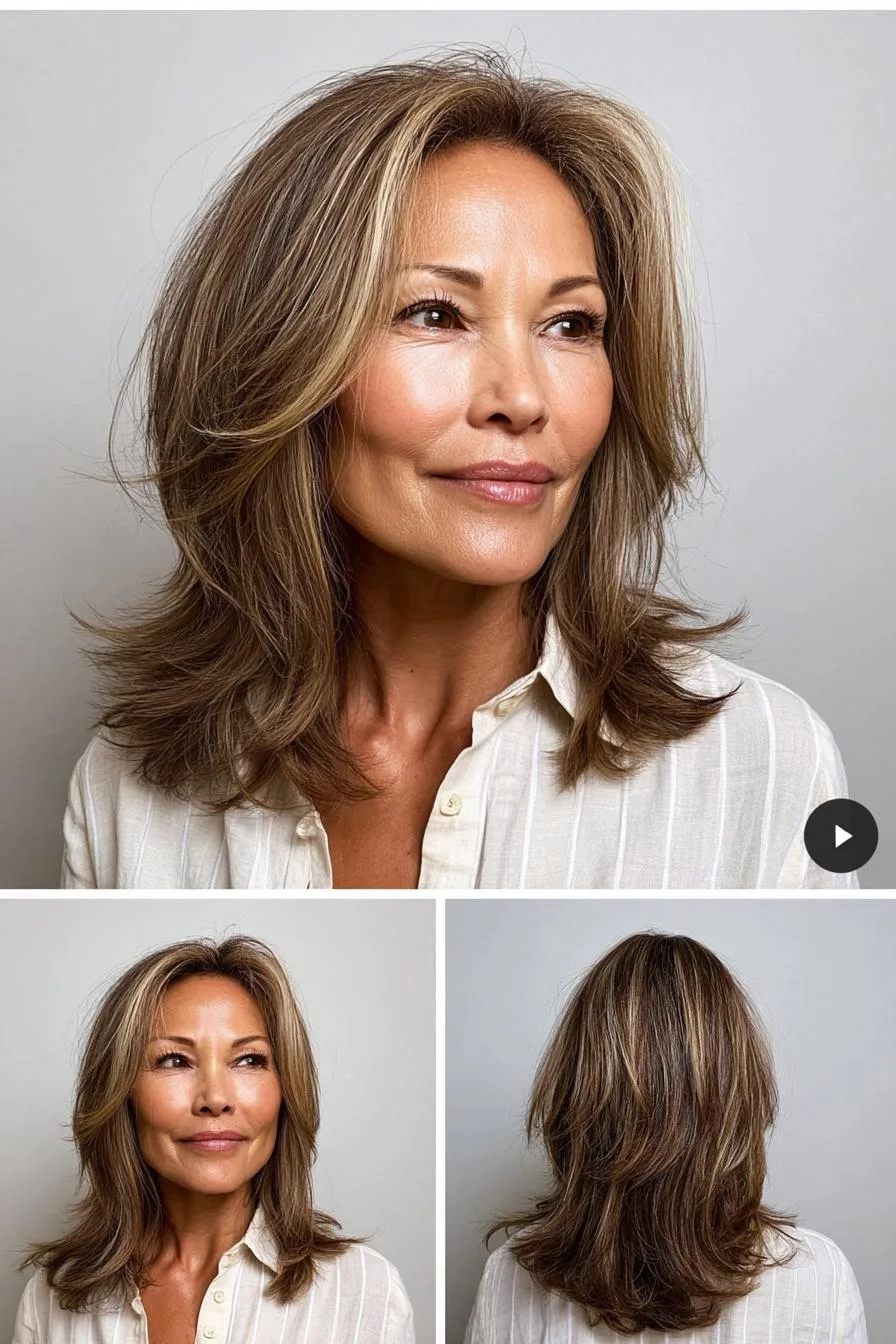 Sunlit layered hair glow