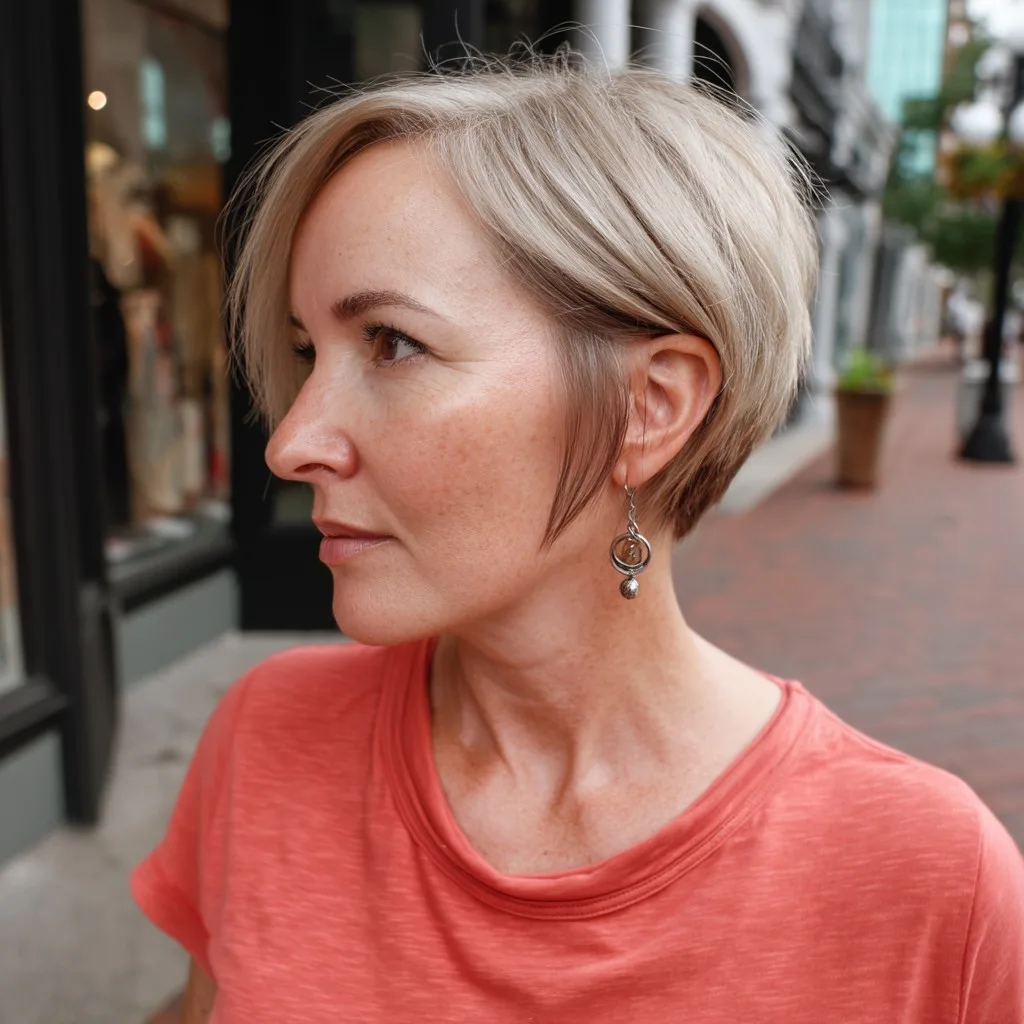 Textured Ash Blonde Pixie Bob with Soft Edges