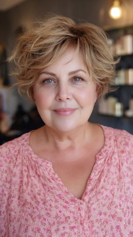 Textured Blonde Pixie Cut with Soft Volume