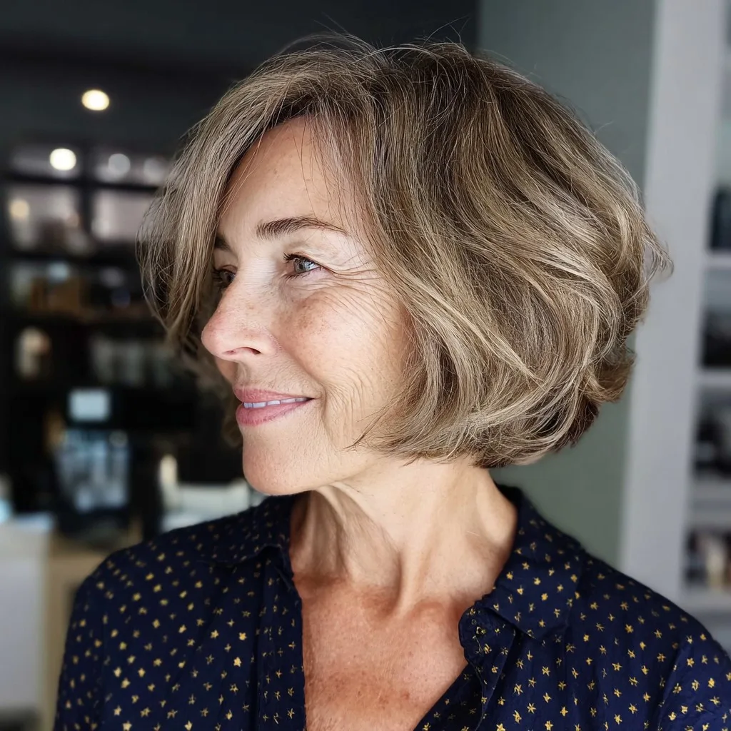 Textured Bronde Bob with Natural Volume