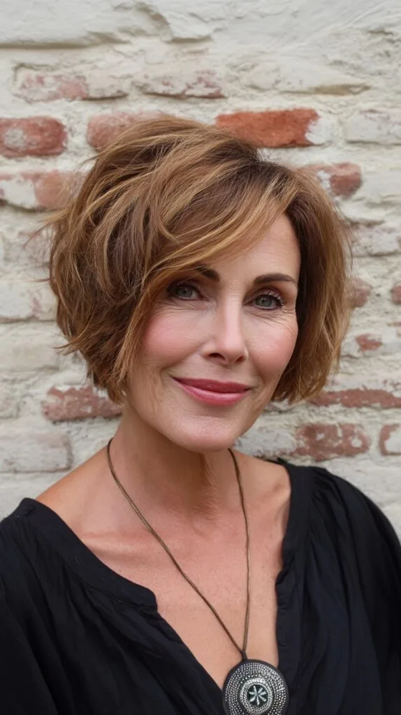 Textured Chin-Length Bob with Soft Highlights
