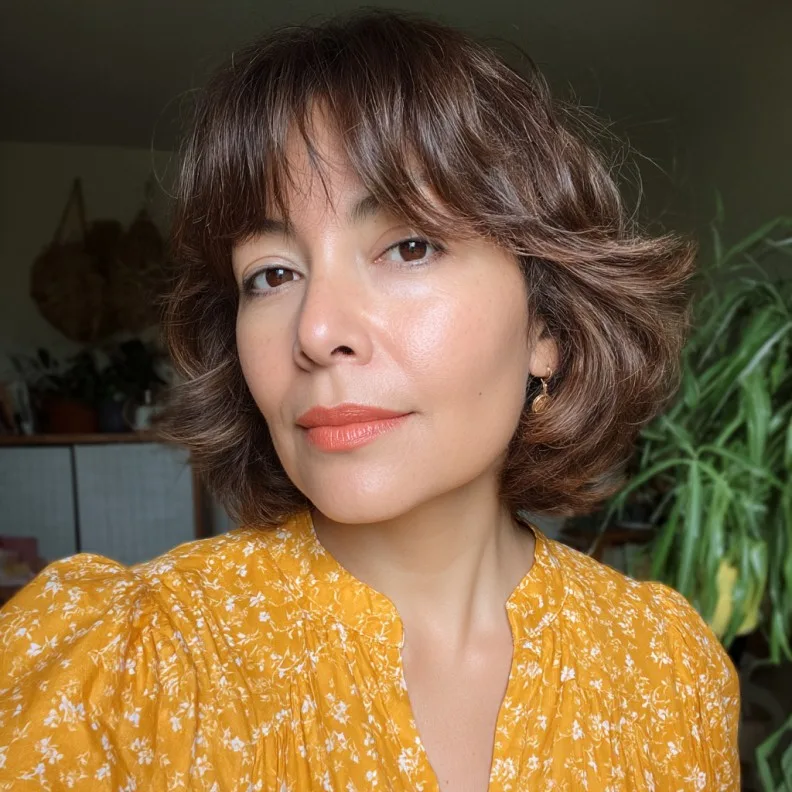 Textured Chocolate Bob with Breezy Bangs for Effortless Style