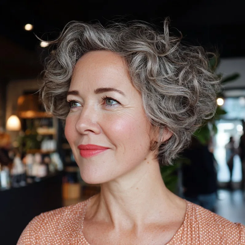 Textured Curly Crop with Soft Layers