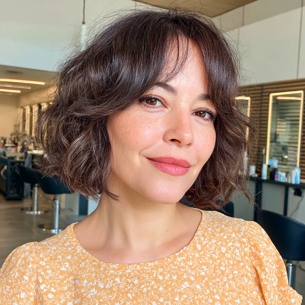 Textured Curtain Bob with Playful Waves