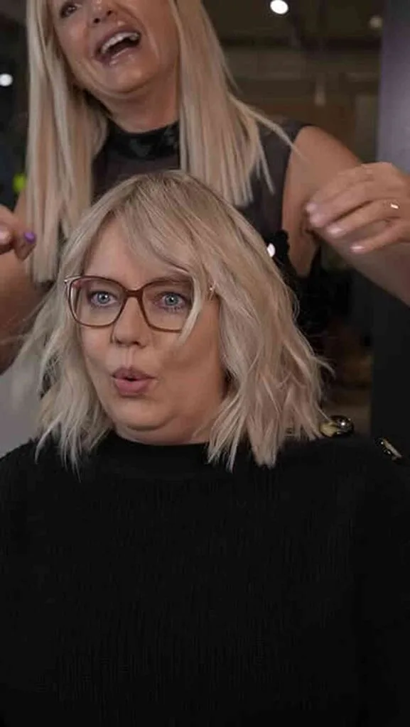 Textured Feathered Vanilla Blonde Bob
