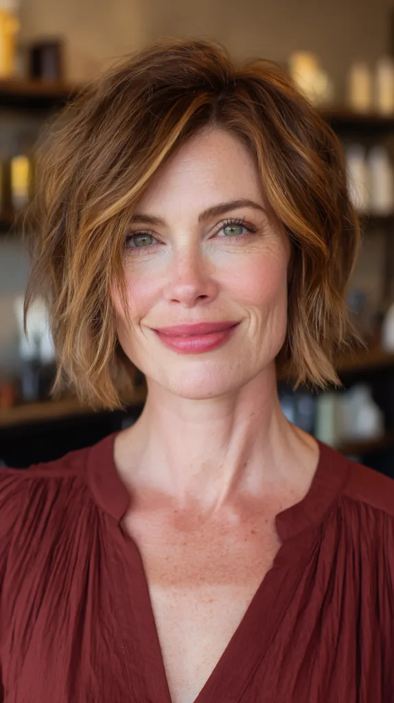 Textured Frayed Bob with Beachy Waves