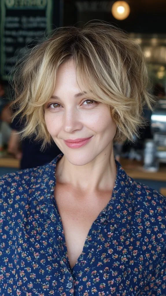 Textured Frayed Bob with Luscious Volume