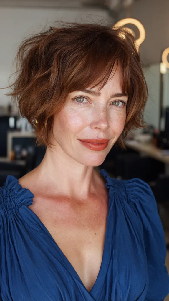 Textured Frayed Bob with Subtle Volume